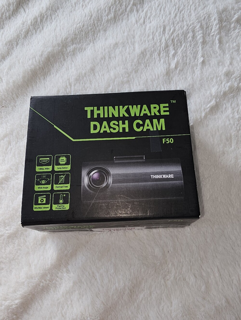 Thinkware Dash Cam F50 in Black with Neon Green Accents